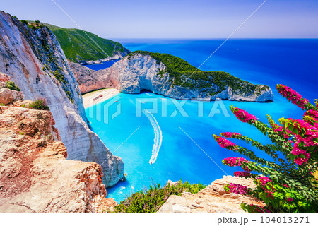 Zakynthos, Greece. Famous Navagio Beach, Greek Islands. 104013271
