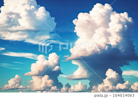 《AI画像》真夏の青空 入道雲 《AI画像》真夏の青空 入道雲 104014063