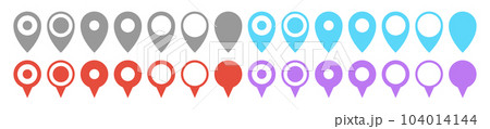 Location pointer pin icon vector set. GPS location pin Location pointer pin icon vector set. GPS location pin 104014144