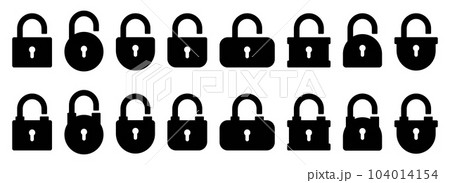 Opened and closed padlock icon in flat style. Lock vector illustration. Security check sign 104014154