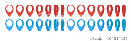 Location pointer pin icon vector set. GPS location pin 104014182