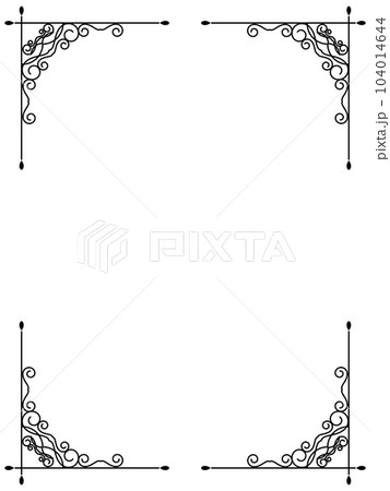 高級感のあるオーナメントフレーム　縦位置　ブラック 104014644