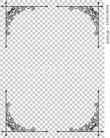 高級感のあるオーナメントフレーム　縦位置　ブラック 104014644