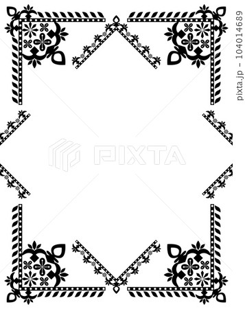 高級感のあるオーナメントフレーム 縦位置 ブラック 高級感のあるオーナメントフレーム 縦位置 ブラック 104014689