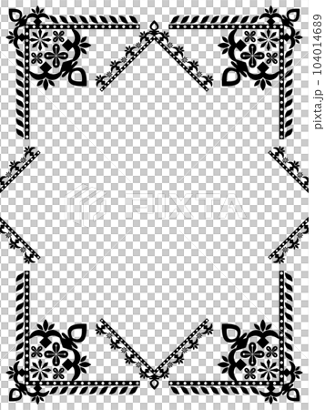 高級感のあるオーナメントフレーム 縦位置 ブラック 高級感のあるオーナメントフレーム 縦位置 ブラック 104014689