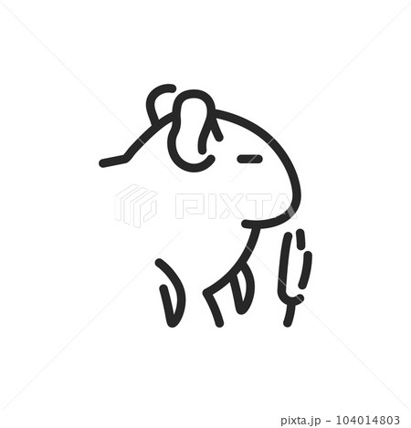 Rodent Degu Icon. Vector Outline Editable Sign of Small Exotic Rodent Pet Chilean Squirrel Degu. 104014803