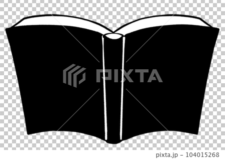 一本厚書的黑白打開（外部）插圖 104015268