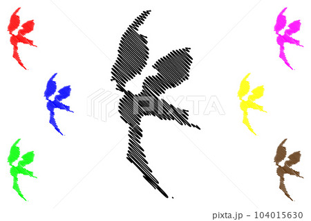 Halmahera island (Republic of Indonesia, Maluku Islands, South East Asia) map vector illustration, scribble sketch Jilolo, Gilolo, or Jailolo map 104015630