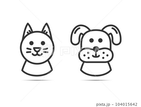 Cat and Dog Line Icons 104015642