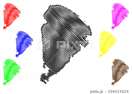 Harnon island (Kingdom of Sweden) map vector illustration, scribble sketch map 104015824