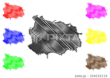 Ischia island (Tyrrhenian Sea, Italian Republic, Italy) map vector illustration, scribble sketch Ischia map 104016119