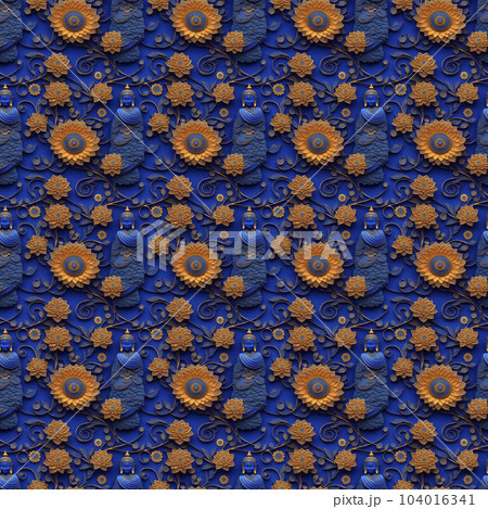 seamless texture floral pattern in arabic and indian style 104016341