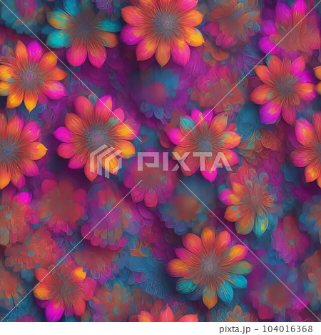 Seamless abstract floral and plant pattern 104016368