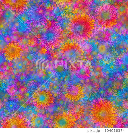 Seamless abstract floral and plant pattern 104016374
