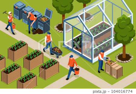 Compost Isometric Illustration Compost Isometric Illustration 104016774