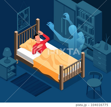 Isometric Nightmare Illustration 104016775