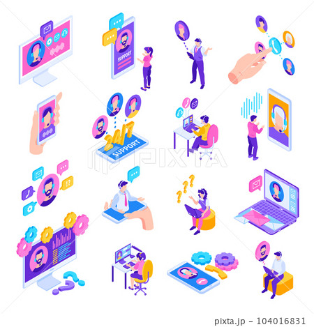 Tech Support Isometric Icons Tech Support Isometric Icons 104016831