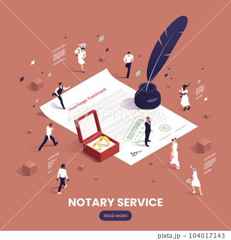 Notary Services Isometric Colored Concept Notary Services Isometric Colored Concept 104017143