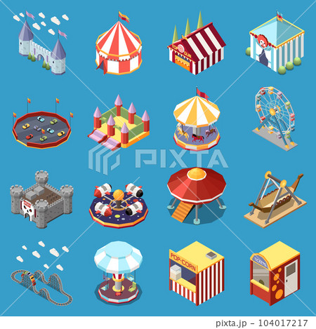 Amusement Park Icons Collection 104017217