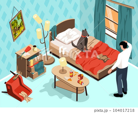 Puppy Behavior Problem Isometric Background 104017218