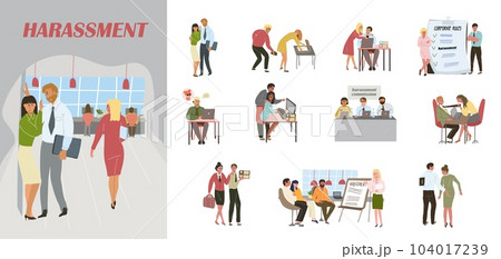 Harassment Work Flat Composition 104017239