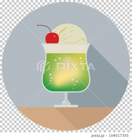 クリームソーダの横からのフラットアイコン 104017305