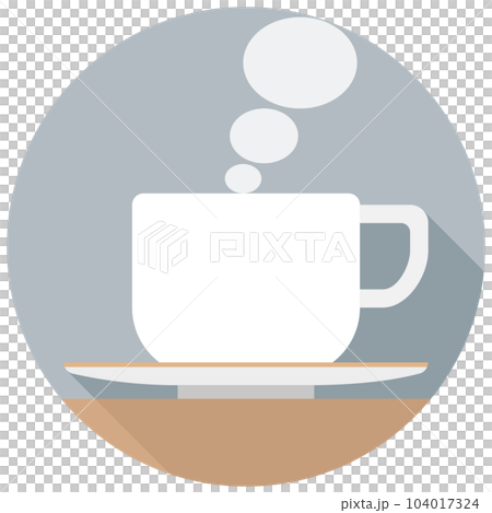 コーヒーの横からのフラットアイコン コーヒーの横からのフラットアイコン 104017324
