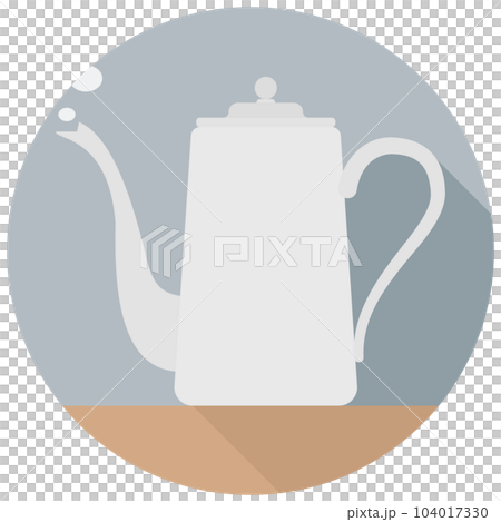 咖啡壺側面的平面圖標 104017330