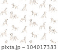 Dalmatian Seamless pattern white spotted fur, funny cartoon dalmatain dogs breed , pet background 104017383