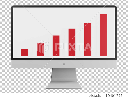 Illustration of a display showing a rising graph Illustration of a display showing a rising graph 104017954
