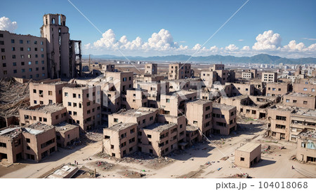 AI生成画像【建物】都市の大災害 104018068