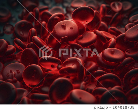 A group of red blood cells. AI generated, AI generative, AI generativ. 104018739