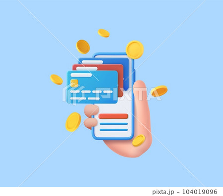 3D mobile phone with credit card 104019096