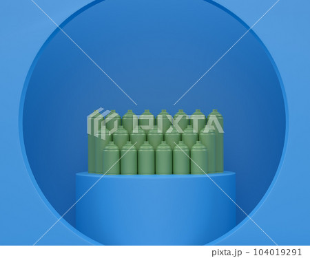 Abstract scene or podium with spray paint cans on monochrome background Abstract scene or podium with spray paint cans on monochrome background 104019291