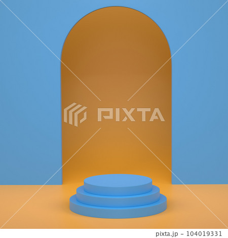 Abstract scene or podium for product showcase on monochrome background. 104019331