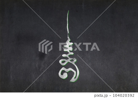 Kammatthana Yantra symbol drawn on a blackboard Kammatthana Yantra symbol drawn on a blackboard 104020392