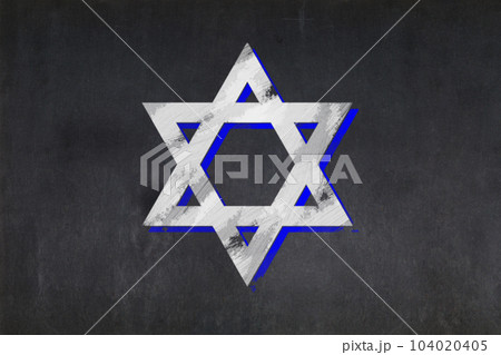 Star of David symbol drawn on a blackboard 104020405