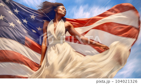 Concept of the Independence Day Celebration in the United States of America on the background of the U.S. flag Concept of the Independence Day Celebration in the United States of America on the background of the U.S. flag 104021326