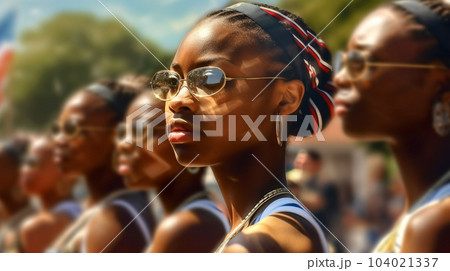 Concept of the Independence Day Celebration in the United States of America on the background of the U.S. flag 104021337