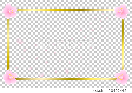cherry blossom and gold frame 104024434