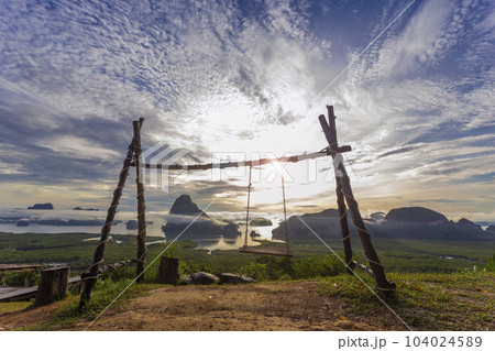 The Samet Nangshe viewpoint at sunrise in Phang nga, Thailand. 104024589