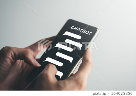 Digital information technology concept. Businessman using chatbot. Chatbot and AI concept. Digital information technology concept. Businessman using chatbot. Chatbot and AI concept. 104025856