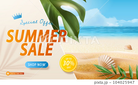 Summer beach sale promo template 104025947