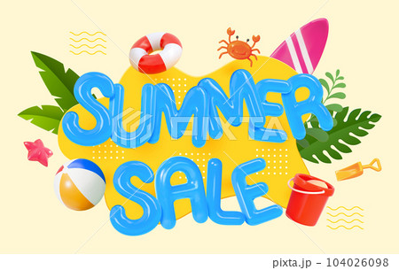 Inflatable toys summer sale poster Inflatable toys summer sale poster 104026098