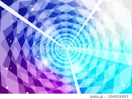 放射状に広がるダイヤモンド模様とカラフルなグラデーション背景（青