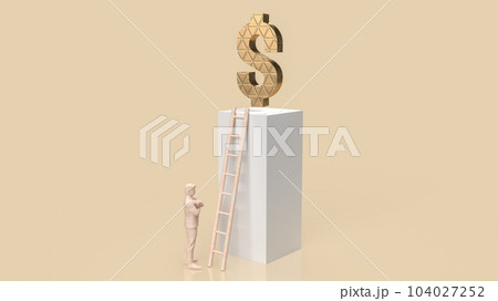 The man and dollar symbol for Business concept 3d rendering The man and dollar symbol for Business concept 3d rendering 104027252