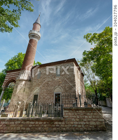 The Burmali Mosque, or Burmali Minare Camii, Ottoman mosque built by Emin Nuretti Efendiin, Fatih, Istanbul, Turkey 104027796