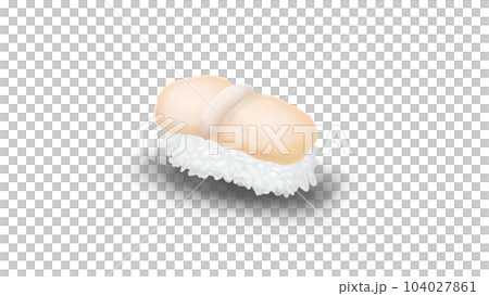 Scallop nigiri sushi realistic illustration 104027861