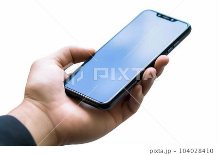 手に握られているスマートフォン 手に握られているスマートフォン 104028410