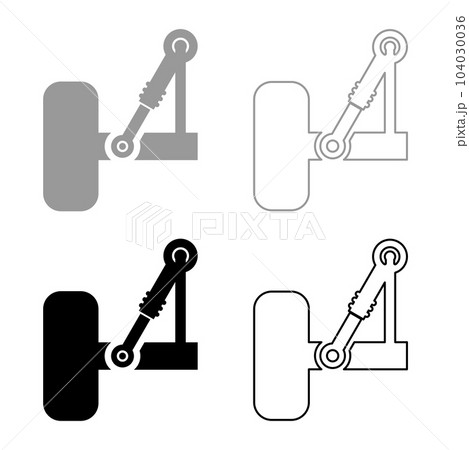 Suspension in the car set icon grey black color vector illustration image solid fill outline contour line thin flat style 104030036